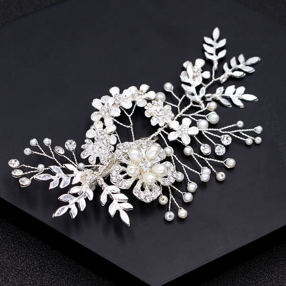 LOLIPPYY Wedding Hair Clip Rhinestone Hair Clips Delicate Crystal Design for Bride 1Pack