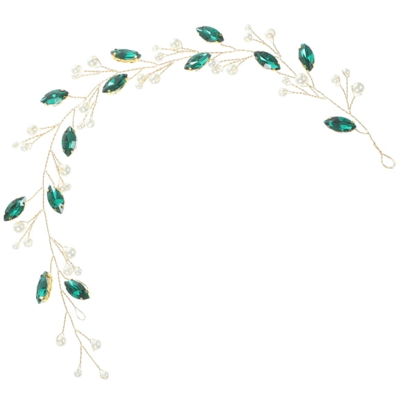 LOLIPPYY Green Bridal Wedding Headband, Elegant and Simple Headwear for Brides and Special Occasions