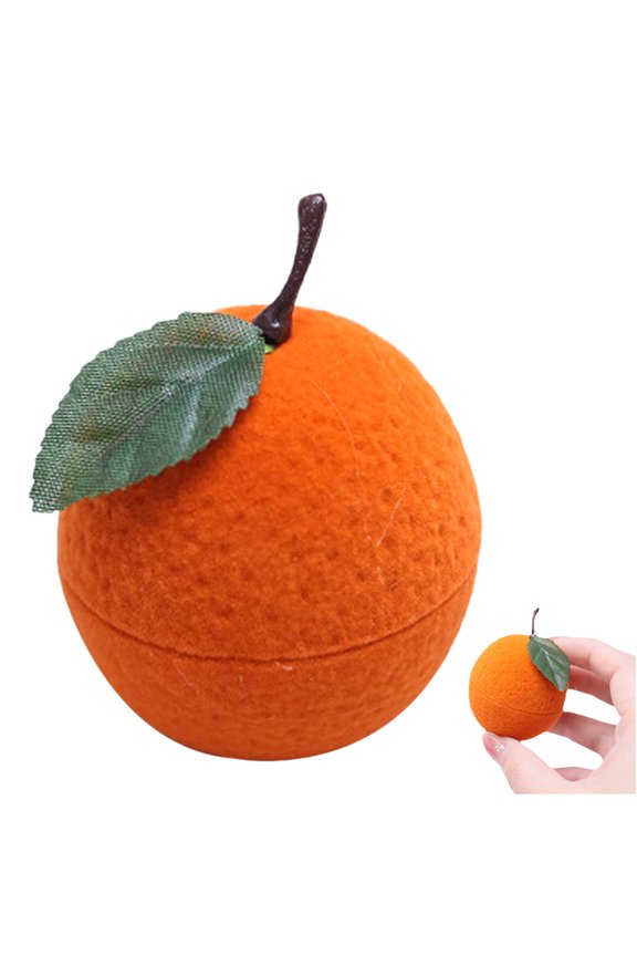 Wedding Ring Case Orange Decorative Ring Holder Box for Engagement and Proposal