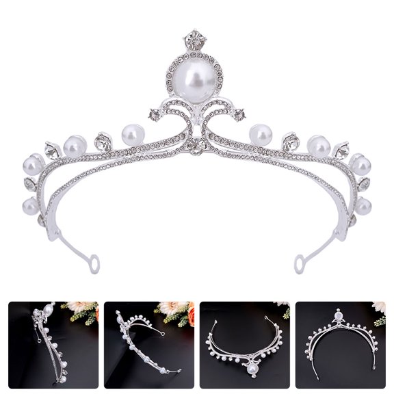 LOLIPPYY Wedding Tiara with Rhinestones for Brides Silver Bridal Rhinestone 1Pcs