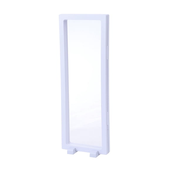 LOLIPPYY White 3D Floating Frame Jewelry Display Case with Plastic and PE Film, Perfect for Showroom and Retail Presentation