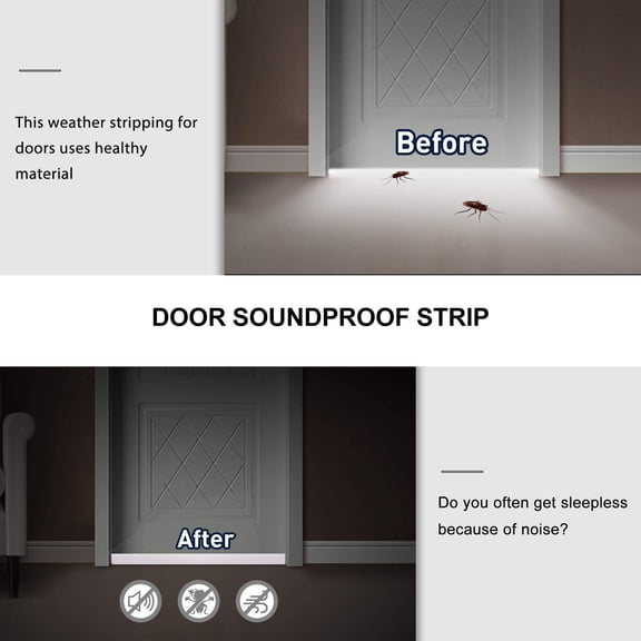 LOLIPPYY White Adjustable Door Sealing Strip with Triple Sound Holes for Quiet and Energy Efficient Rooms