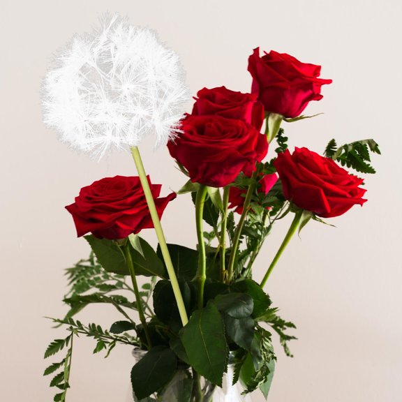 LOLIPPYY White Artificial Dandelion Flowers for Elegant Vase Fillers and Wedding Decorations