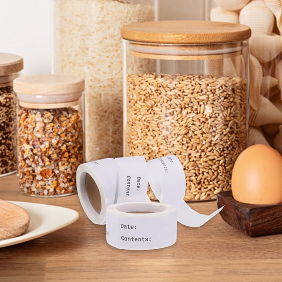 LOLIPPYY White Canning Labels for Jars with Blank Writable Date and Content Marking Stickers