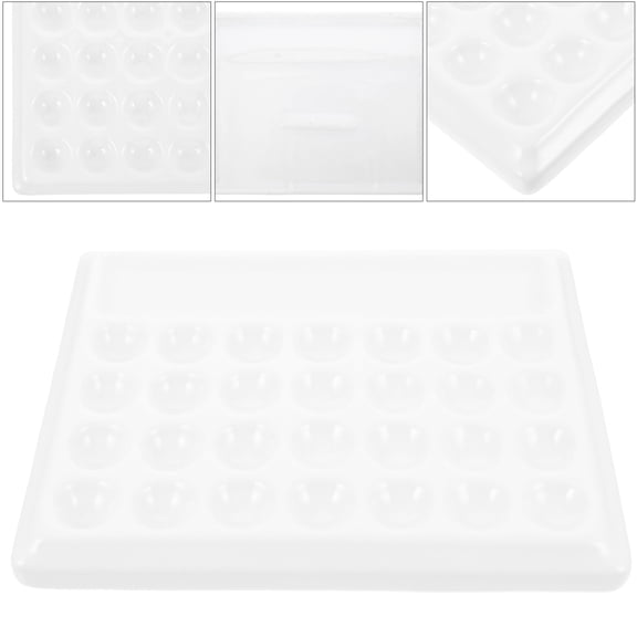 LOLIPPYY White Ceramic Painting Tray for Art and Drawing Convenient Storage Smooth Surface 1pc