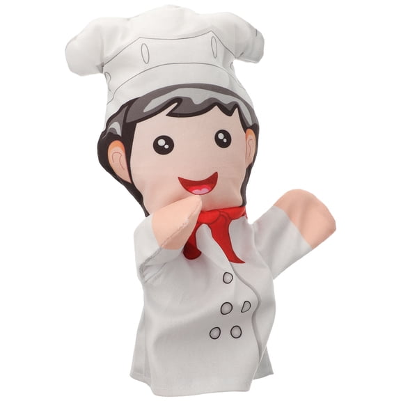 LOLIPPYY White Chef Figure Hand Puppet with Fine Texture for Engaging Storytelling Activities