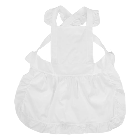 LOLIPPYY White Cotton Waitress Apron with Adjustable Waist and Multiple Pockets for Kitchen and Food Service
