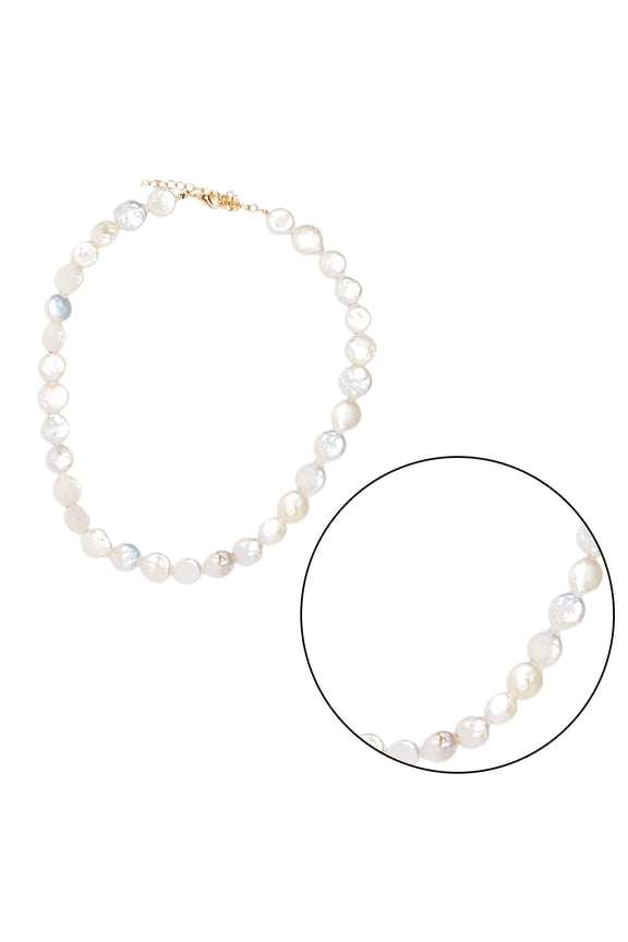 White Cowrie Shell Necklace for Decoration Durable Beach Style Jewelry 16.5 in