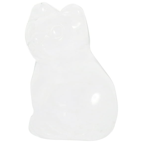 LOLIPPYY White Crystal Luck Cat Figurine Decorative Maneki Neko Statue Perfect Desktop Ornament for Home Office