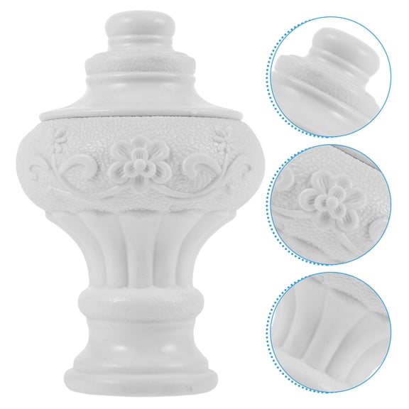 LOLIPPYY White Curtain Rod Fittings Easy to Install Decorative Rod End Caps for Various Curtain Rods