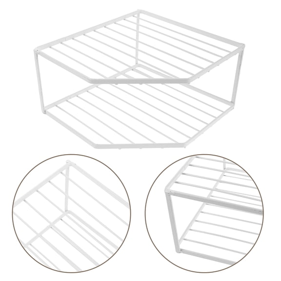 LOLIPPYY White Double Tier Kitchen Counter Shelf Organizer for Pots, Pans, Dishes - Space Saving Storage Solution