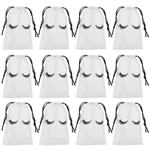 LOLIPPYY White EVA Drawstring Makeup Bags Set of 50 for Travel and Outdoor Use, Perfect for Organizing Cosmetics and Toiletries