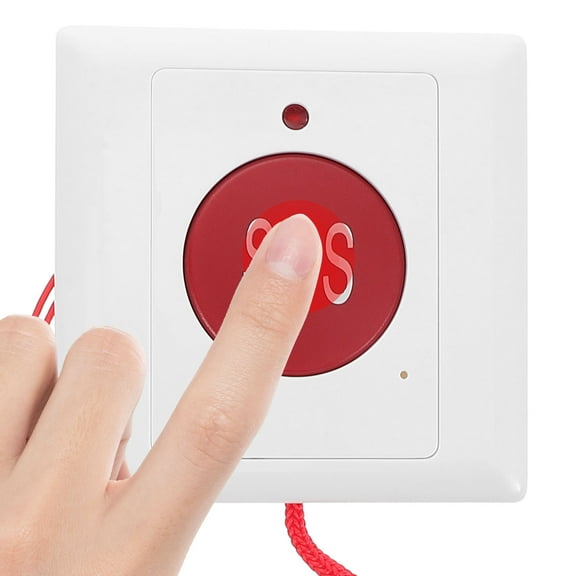 LOLIPPYY White Emergency Button with Pull Cord Device for Seniors Quick Response At Home