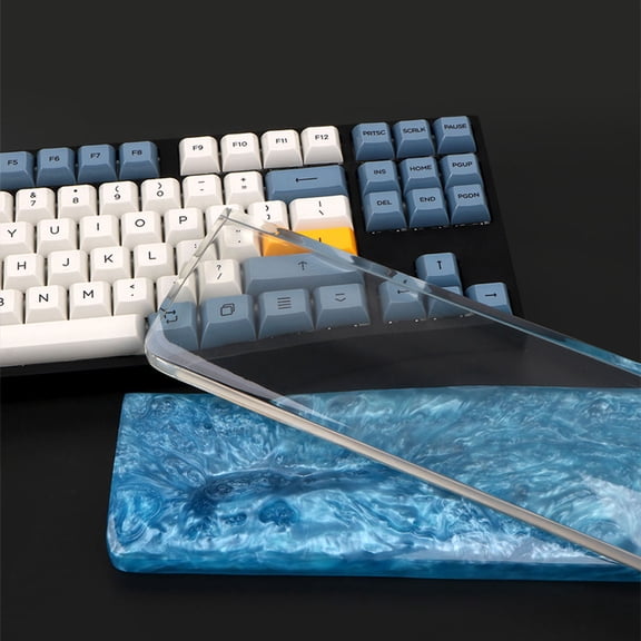 LOLIPPYY White Epoxy Resin Keyboard Wrist Rest Ergonomic Computer Hand Support NonSlip for Gaming Typing 11.8 x 4.1 inches
