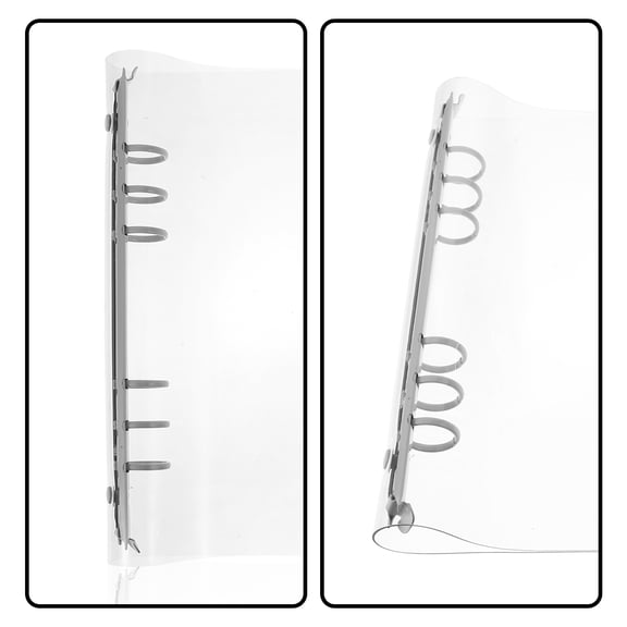 LOLIPPYY White Flexible Ring Binder with Transparent Protective Cover Ideal for Home Notepad Organization