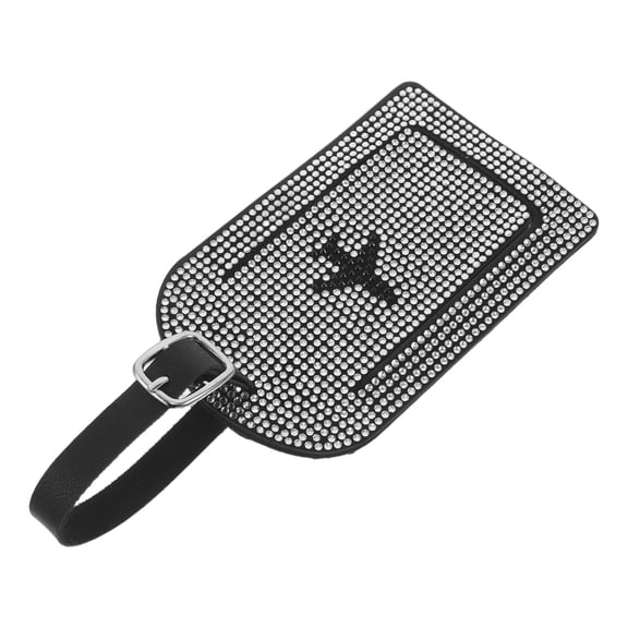 LOLIPPYY White Glitter Luggage Identification Tag with Clear Airplane Label for Easy Spotting