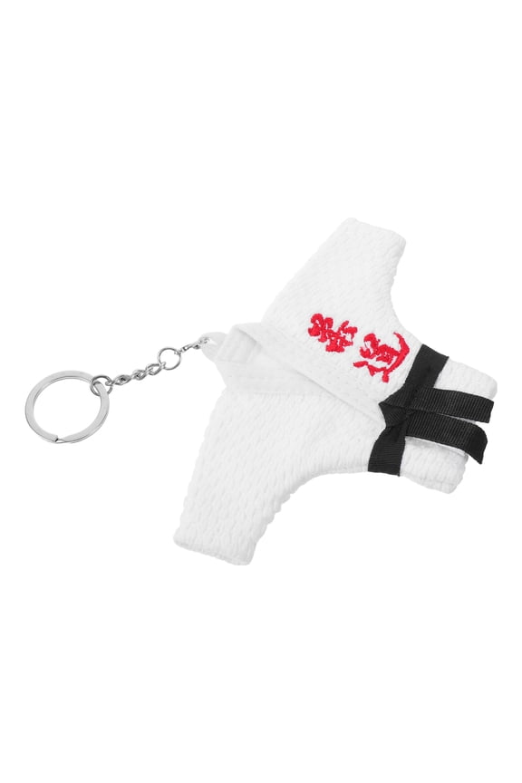 White Grappling Suit Keychain Charm Martial Arts Key Holder for Fans and Enthusiasts