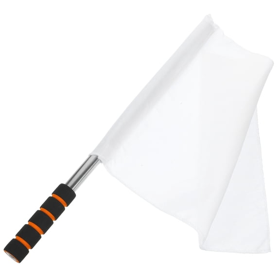 LOLIPPYY White Handheld Competition Flag with Anti Slip Grip for Traffic Control and Festival Decoration