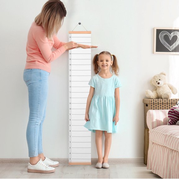 LOLIPPYY White Hanging Height Growth Chart Ruler Wall Mounted Removable Height Measurement Tool
