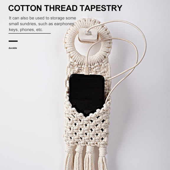 LOLIPPYY White Hanging Tapestry with Bohemian Charm for Door Knob and Room Wall Decoration