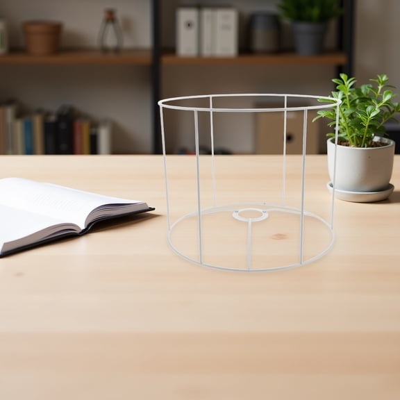 LOLIPPYY White Industrial Lamp Shade Holder Frame Compatible with E27 Lamp Holders