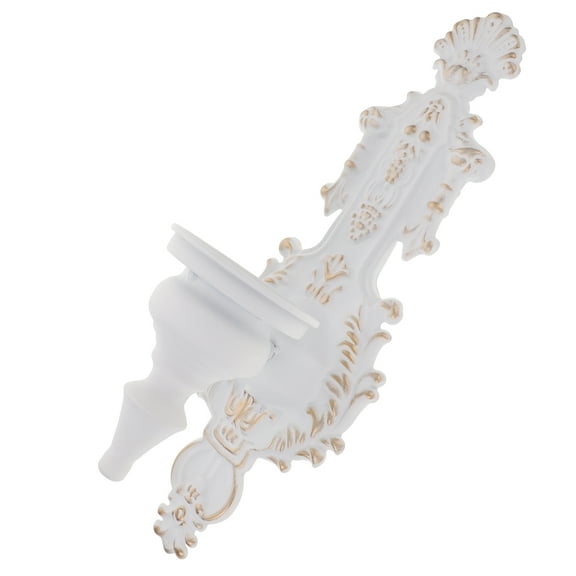 LOLIPPYY White Iron Wall Sconce Candle Holder, Metal Decorative Lighting Fixture for Office, Study, and Home Decor