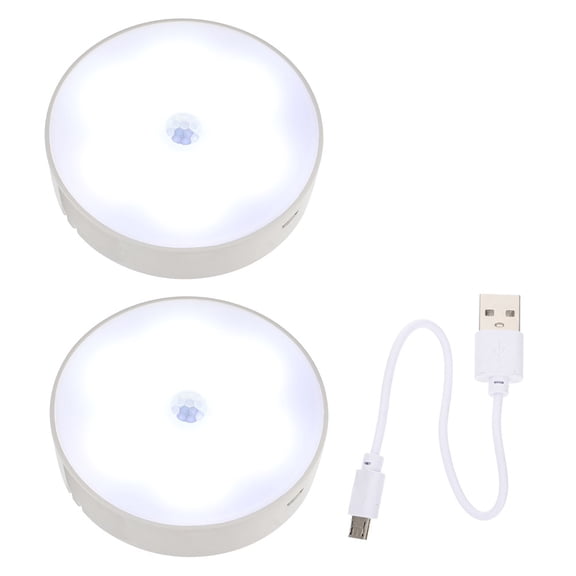 LOLIPPYY 2Pcs Human Body Sensor USB Night Light White LED for Living Room and Stair Decor