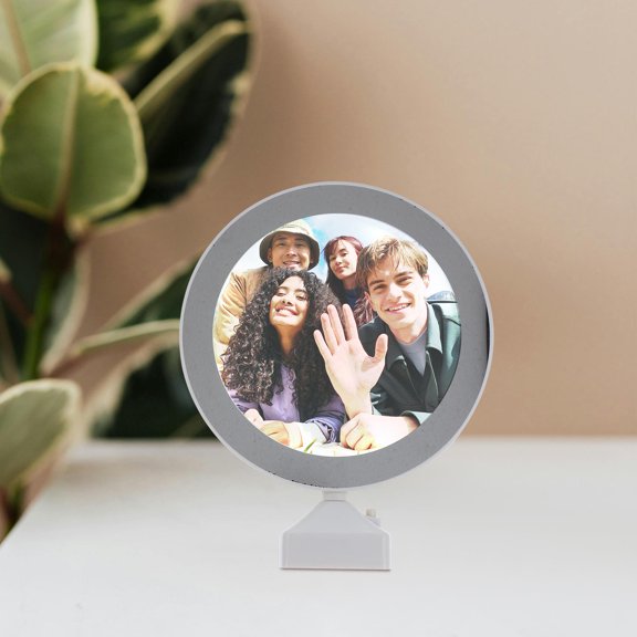LOLIPPYY White LED Photo Frame 7 Inch with Mirror and Lamp Multifunction for Picture Display