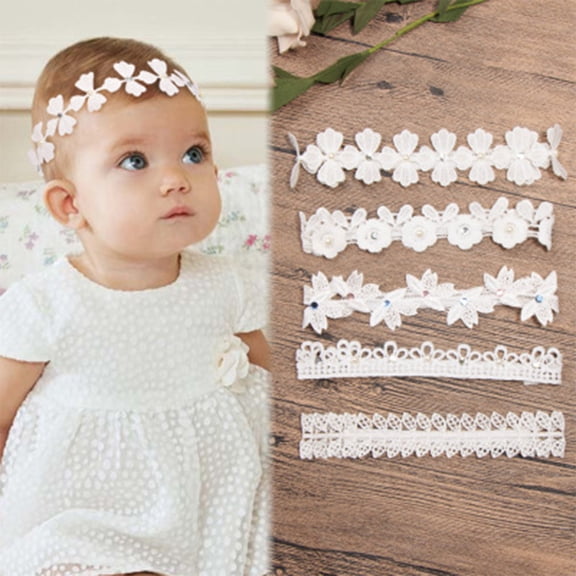 LOLIPPYY White Lace Hair Band for Baby Shower or Costume Party Lightweight Comfortable Accessory