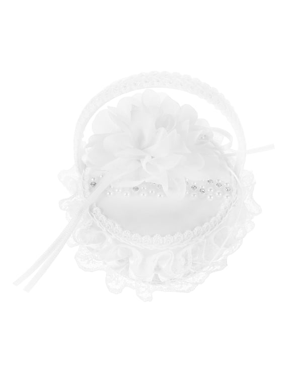 White Lace Box with Handle, Elegant Wedding Case for Ceremony and Special Occasions