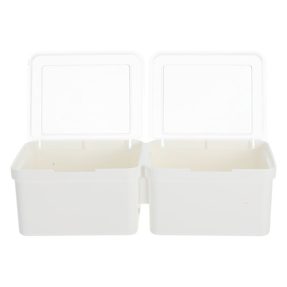 LOLIPPYY White Laundry Pod Container with Dual Compartments and See Through Lid