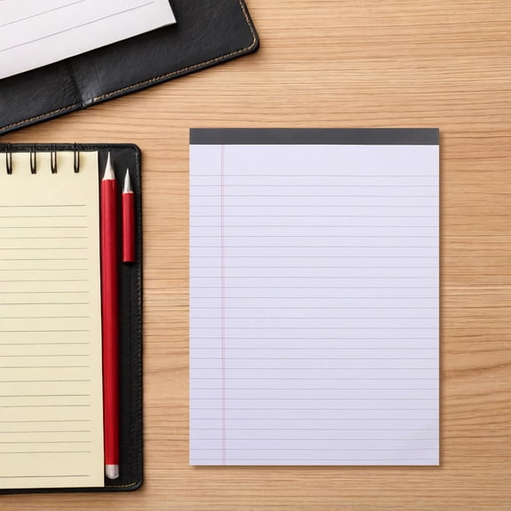 LOLIPPYY White Legal Size Writing Pad Paper for Home Office Use with Wide Ruled Handwriting Lines