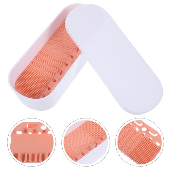 LOLIPPYY White Makeup Brush Cleaning Box for Home Use Portable and Sturdy Makeup Tools Storage Holder