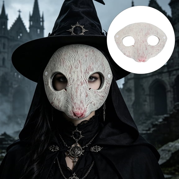 LOLIPPYY White Mouse Face with Breathable Ventilation for Carnival, Cosplay, Costume Parties and Dress-Up