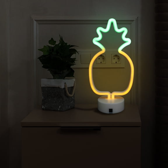 LOLIPPYY White Neon Lamp Pineapple Modeling Night Lamp Low Voltage Table Light for Living Room