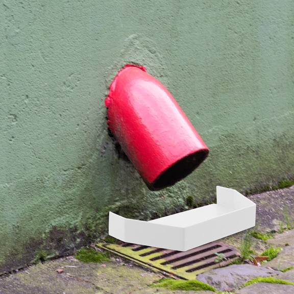 LOLIPPYY White PVC Rain Gutter End Cap Downspout Attachment Leak Proof Accessory