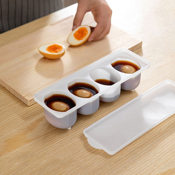 LOLIPPYY White Pickled Egg Holder Container Airtight Storage Box for Fresh Egg Preservation