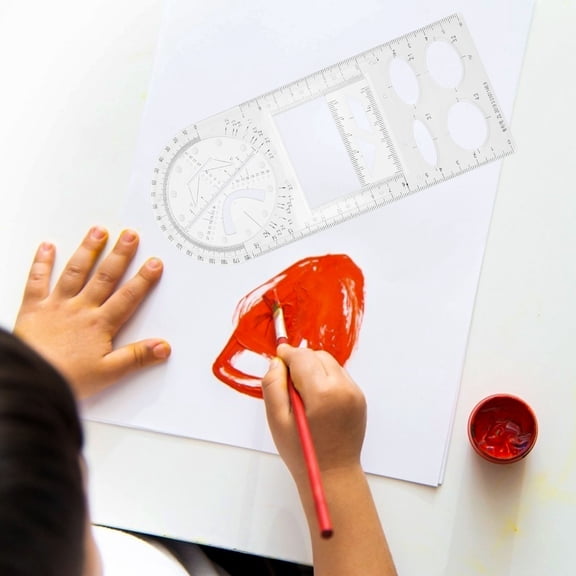 LOLIPPYY White Plastic Measuring Craft Ruler for Architecture Network Technique and Art Design