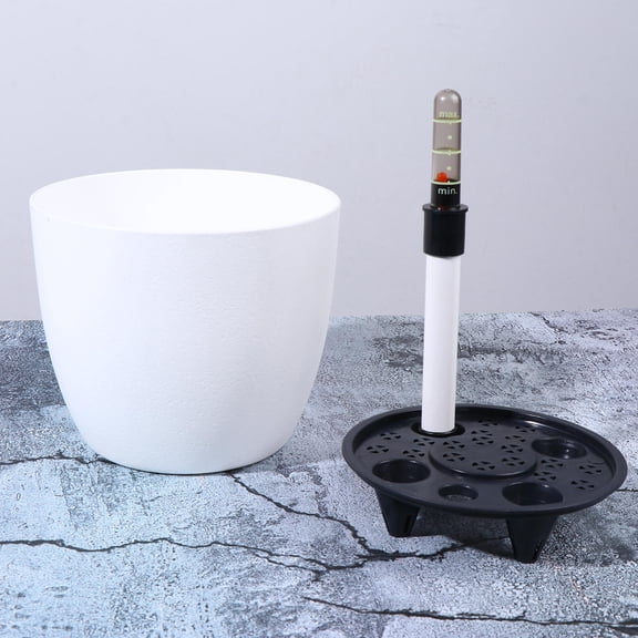 LOLIPPYY White Plastic Self-Watering Plant Pot with Real-Time Water Level Indicator for Indoor and Outdoor Gardening
