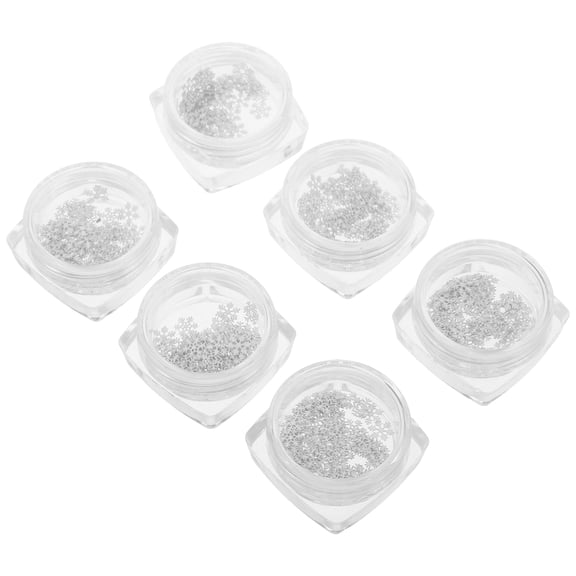 LOLIPPYY White Plastic Snowflake Patches for Nail Charms and Small DIY Craft Embellishments