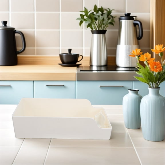 LOLIPPYY White Plastic Tea Box Organizer with Space Saving Design for Neat Tea Bag Storage