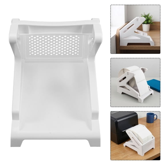 LOLIPPYY White Plastic Thermal Label Stand for Label Printer Rolls in Shipping and Retail