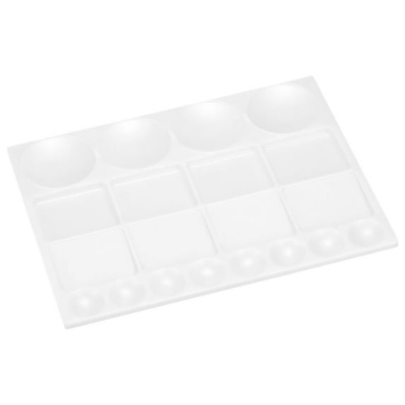 LOLIPPYY White Plastic Watercolor Palette Tray for Artists, Paint Mixer for Home and Studio Use