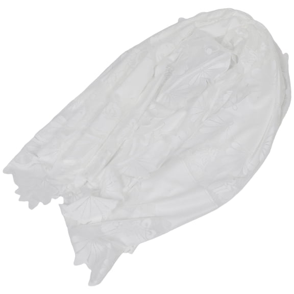 LOLIPPYY White Rectangular Lace Tablecloth, Polyester Decorative Table Cover for Christmas, Holiday, and Special Occasion Settings