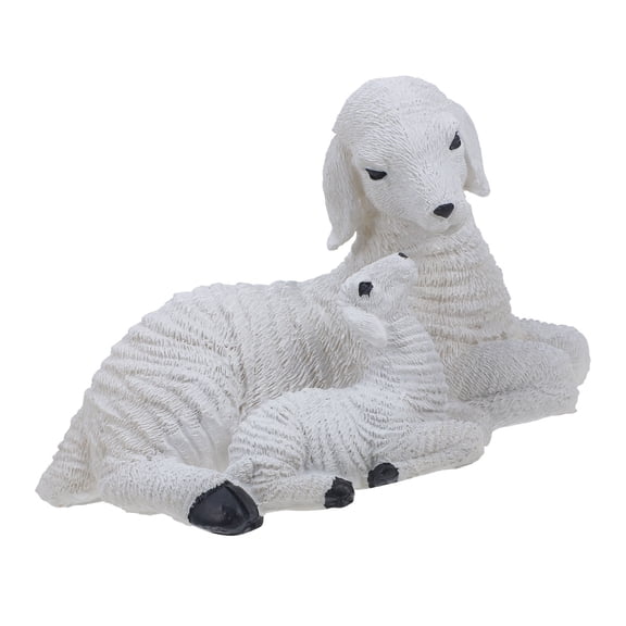 LOLIPPYY White Resin Miniature Goat Figurine 3.5 Inch for Home and Garden Decor, Ideal Gift for Indoor and Outdoor Display