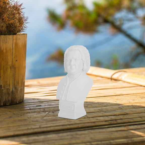 LOLIPPYY White Resin Small Bust Sculpture Featuring Realistic Musician Portrait for Unique Home Decor
