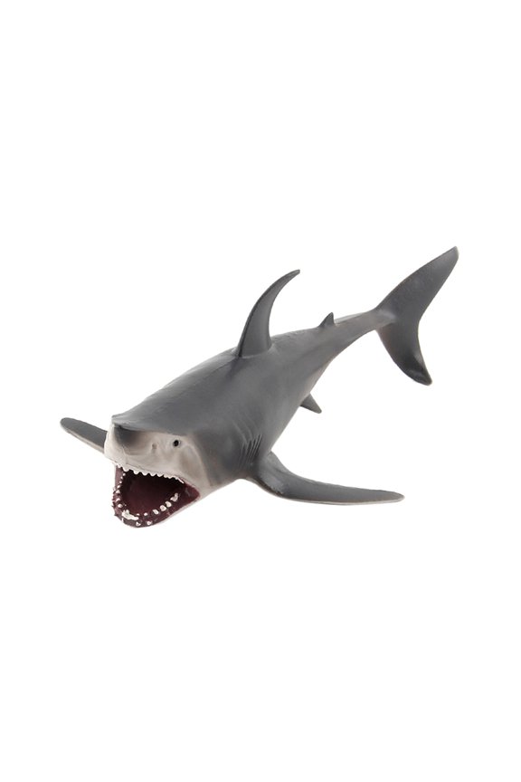 White Shark Model Plastic Shark Figures Dark Grey for Imagination Development 1Set