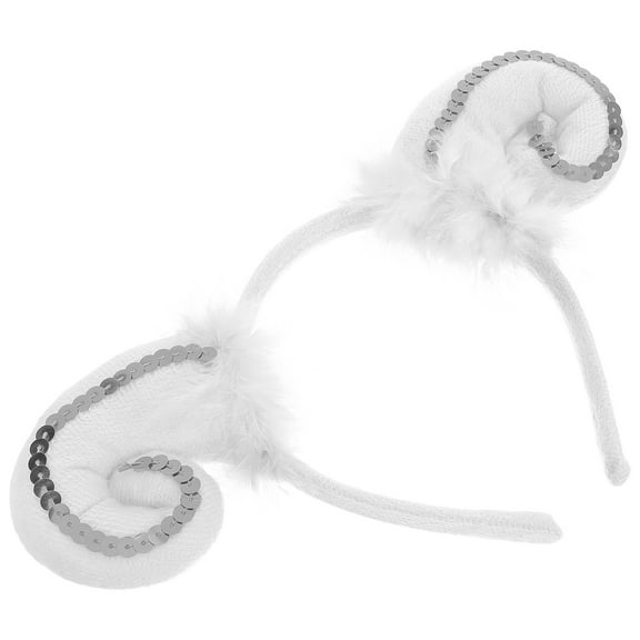 LOLIPPYY White Sheep Ears Headband Plush Cute Hair Hoop for Cosplay Party Costume Decoration