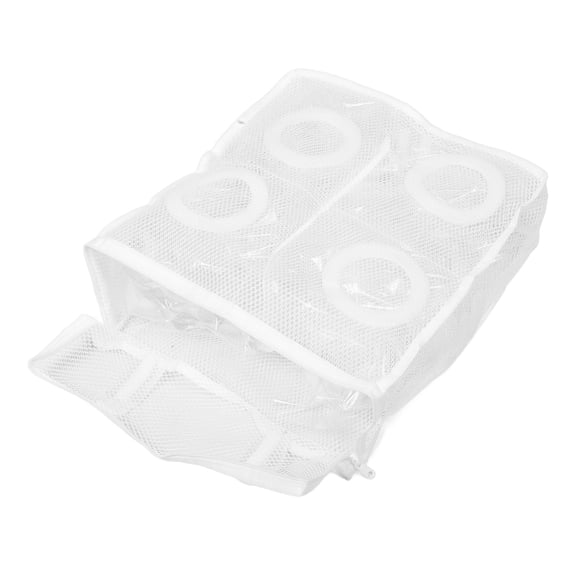 LOLIPPYY White Mesh Laundry Shoe Washing Bag with Zipper Closure for Shoes, Storage, and Gentle Cleaning