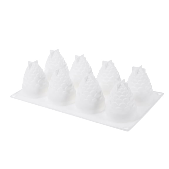LOLIPPYY White Silicone Baking Mold Pine Cone Shape Non Toxic Heat Resistant for Cakes and Muffins